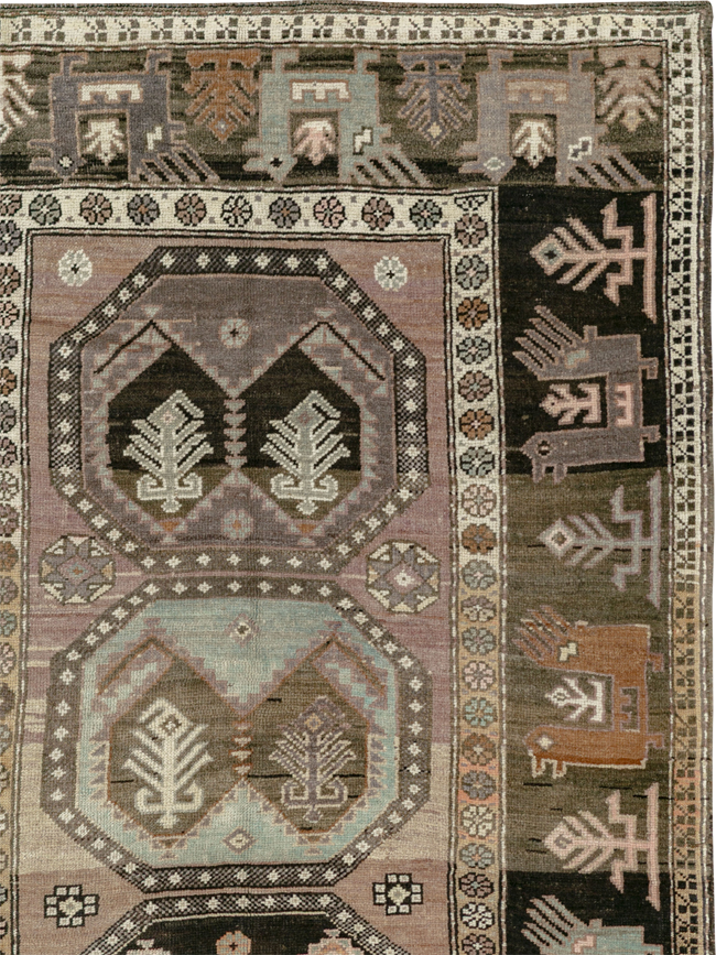 Vintage Turkish Anatolian Wide Gallery Runner, No.33642 - Gsblank