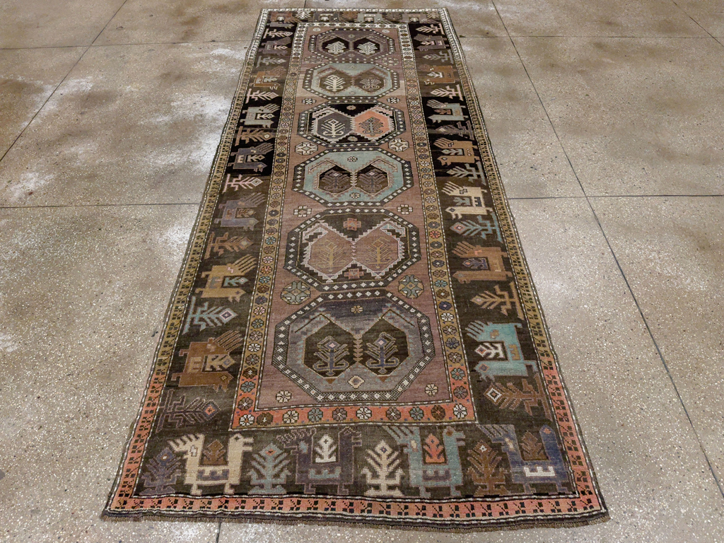 Vintage Turkish Anatolian Wide Gallery Runner, No.33642 - Gsblank