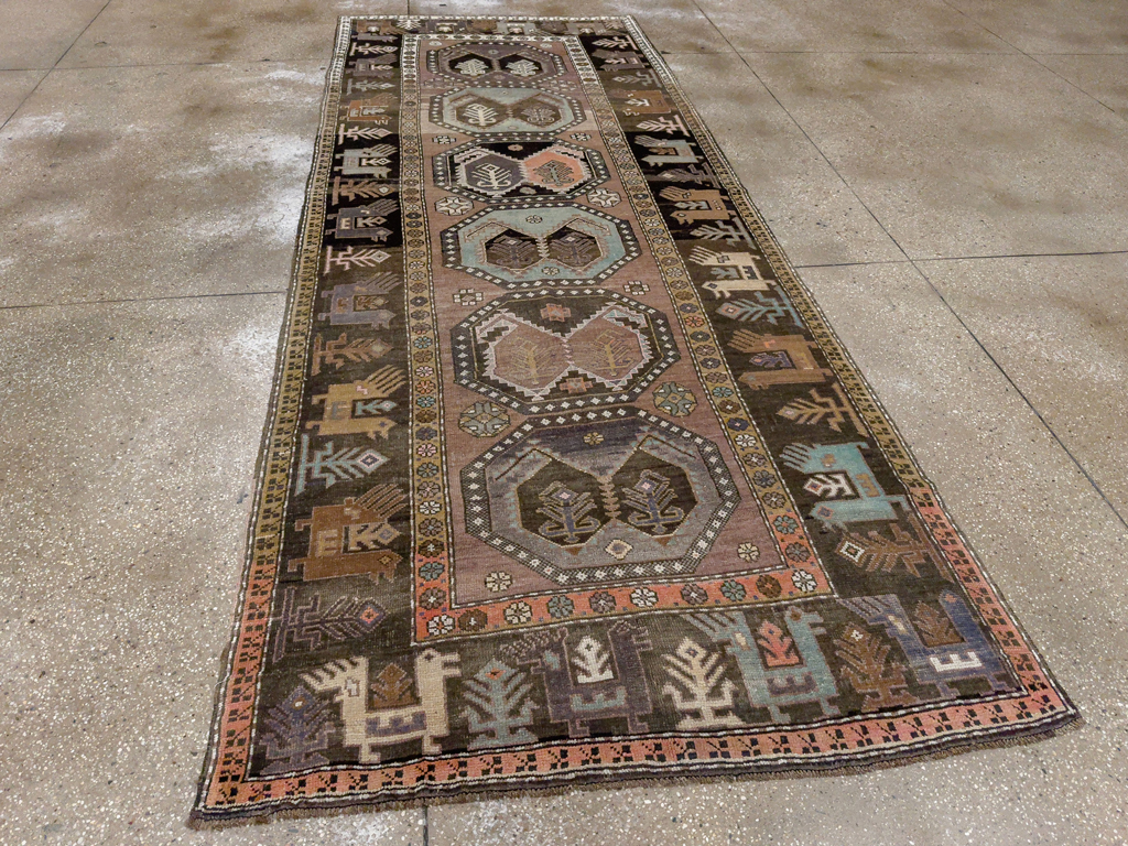 Vintage Turkish Anatolian Wide Gallery Runner, No.33642 - Gsblank