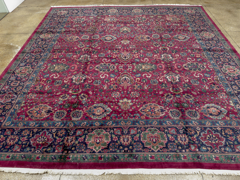 Antique Indian Lahore Large Square Room Size Carpet, No.33643 - Gsblank