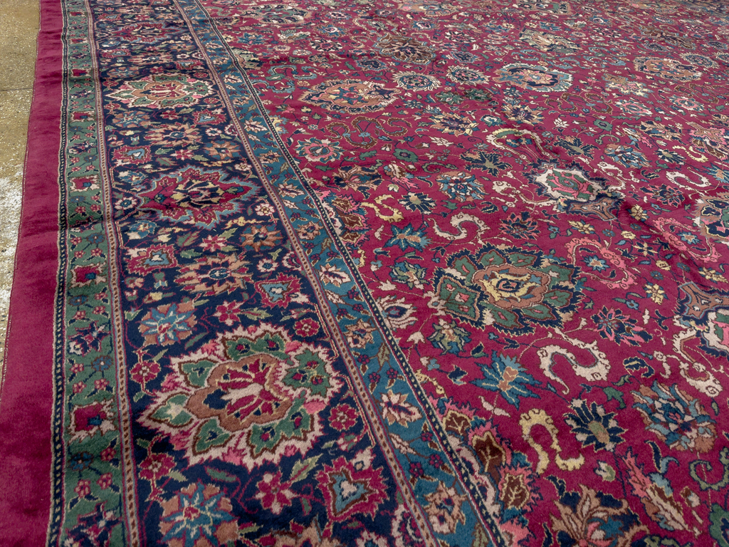 Antique Indian Lahore Large Square Room Size Carpet, No.33643 - Gsblank