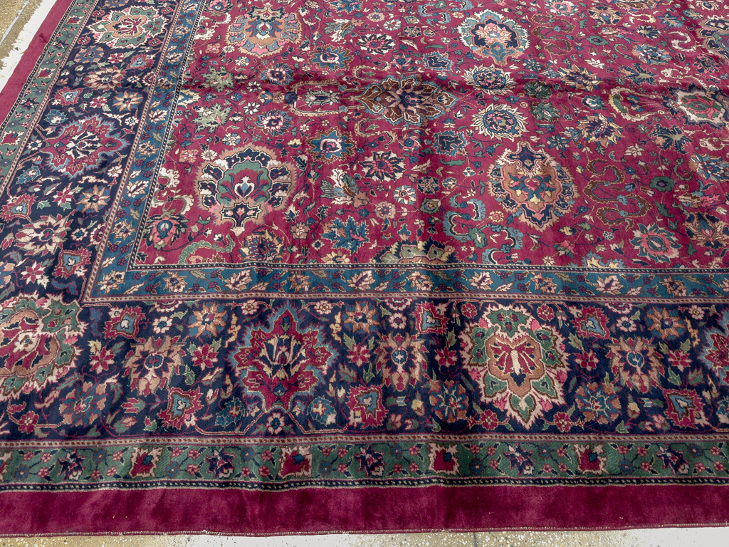 Antique Indian Lahore Large Square Room Size Carpet, No.33643 - Gsblank