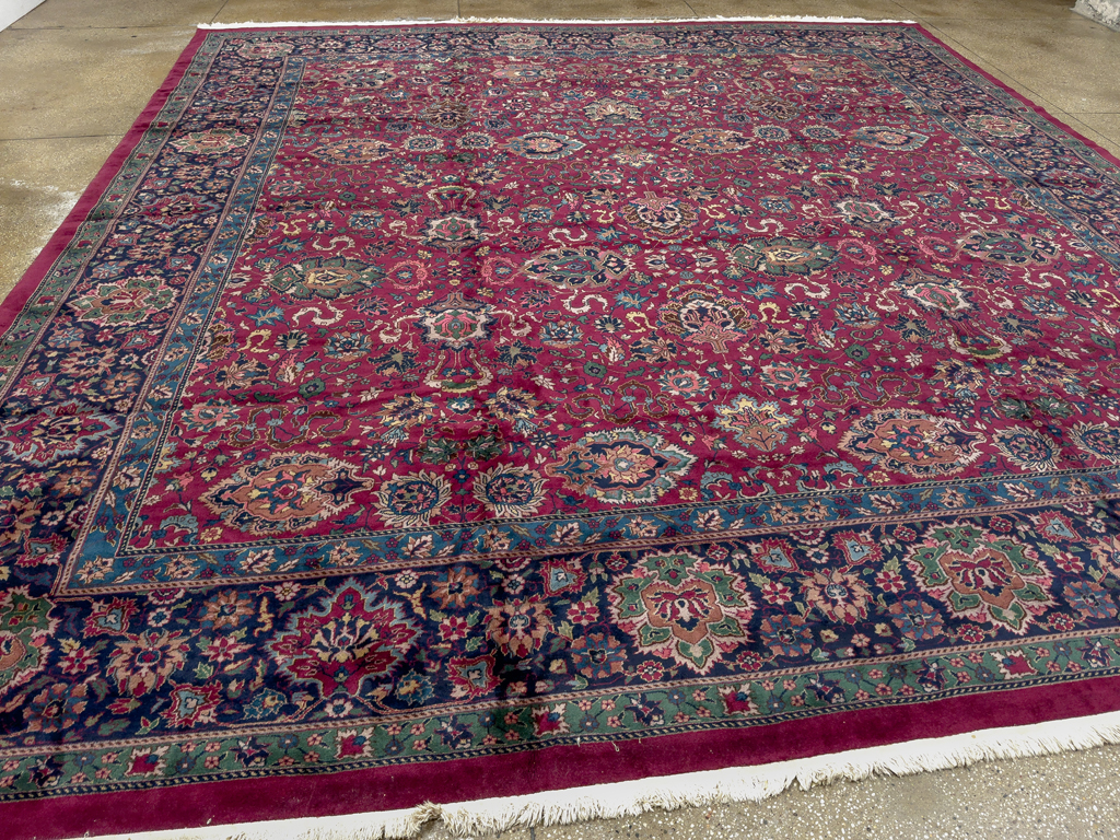Antique Indian Lahore Large Square Room Size Carpet, No.33643 - Gsblank