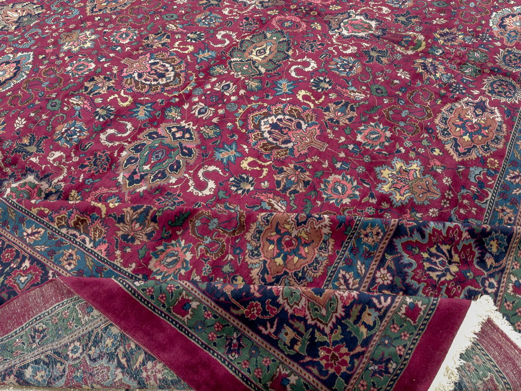 Antique Indian Lahore Large Square Room Size Carpet, No.33643 - Gsblank
