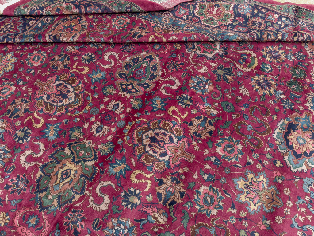 Antique Indian Lahore Large Square Room Size Carpet, No.33643 - Gsblank