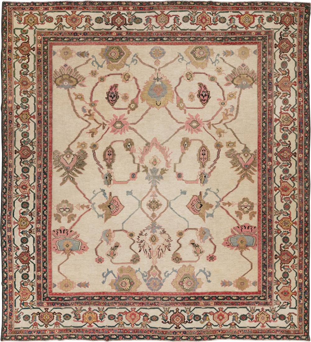 Antique Persian Mahal Square Large Room Size Carpet, No.33644 - Gsblank