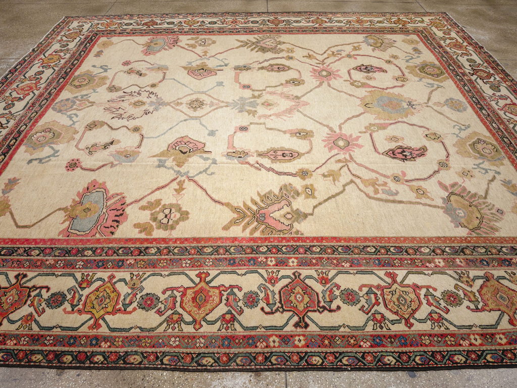 Antique Persian Mahal Square Large Room Size Carpet, No.33644 - Gsblank