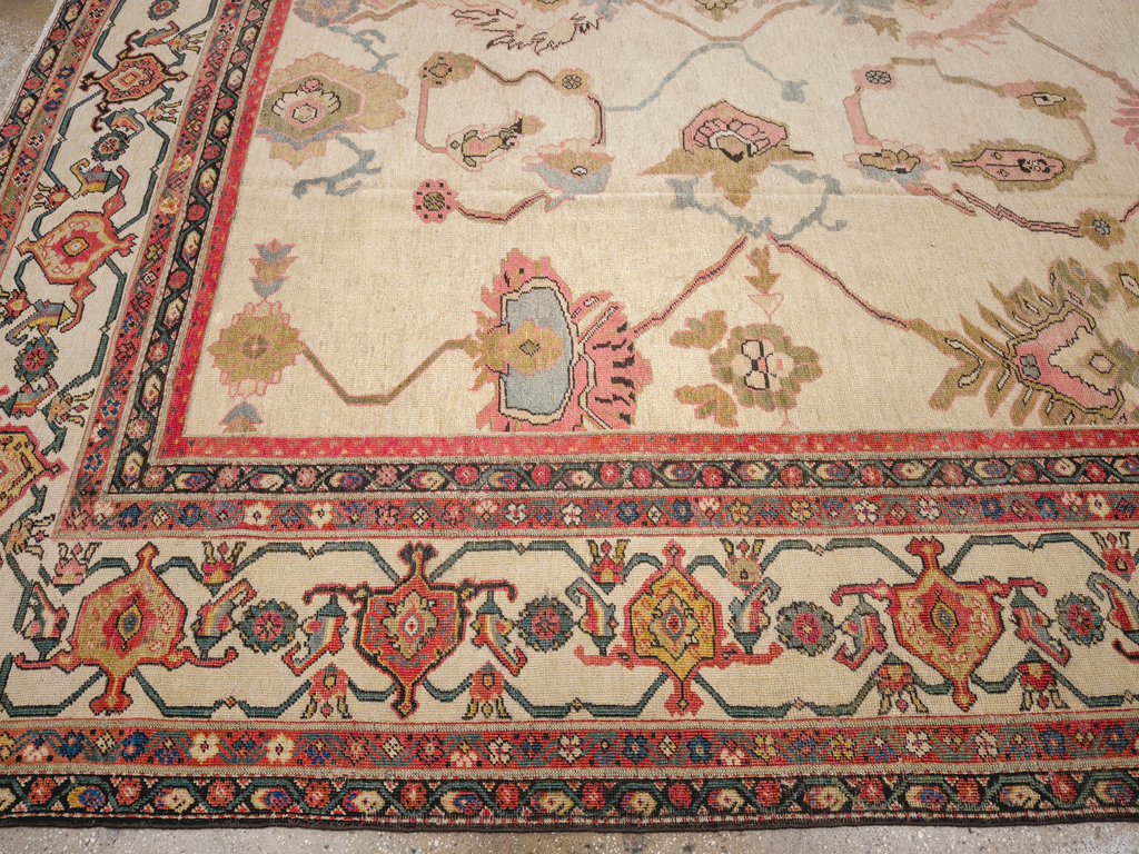 Antique Persian Mahal Square Large Room Size Carpet, No.33644 - Gsblank