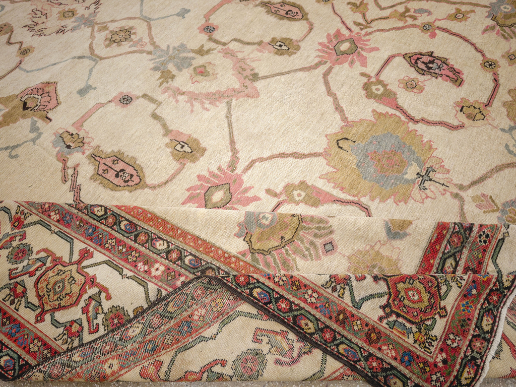 Antique Persian Mahal Square Large Room Size Carpet, No.33644 - Gsblank