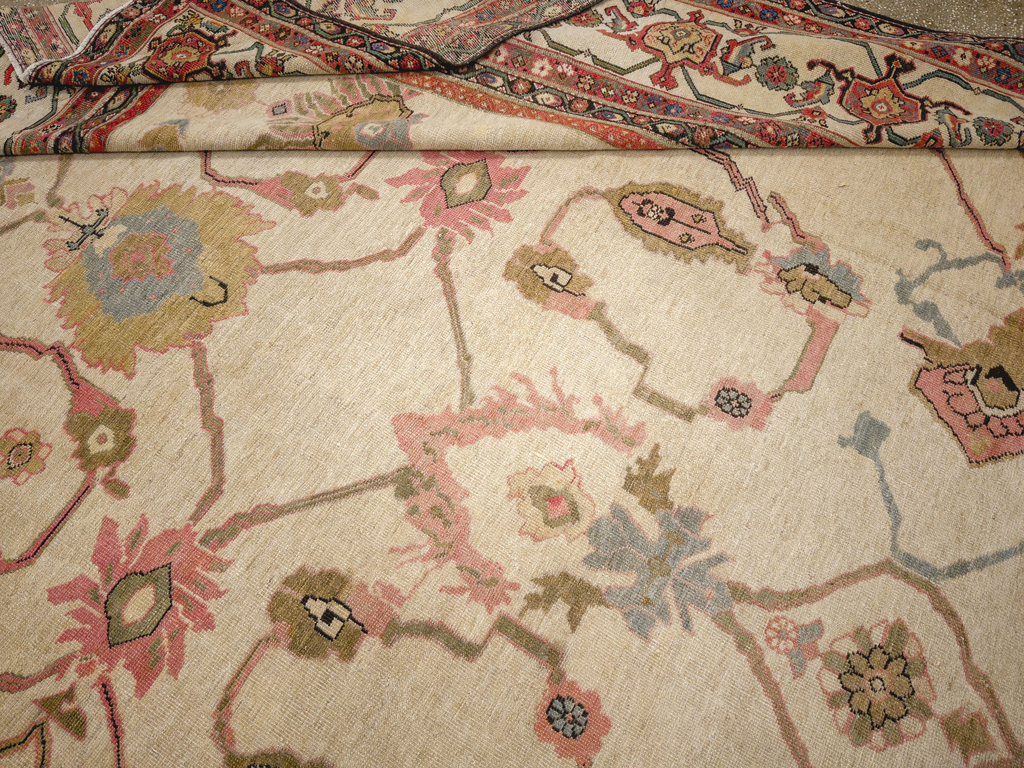 Antique Persian Mahal Square Large Room Size Carpet, No.33644 - Gsblank