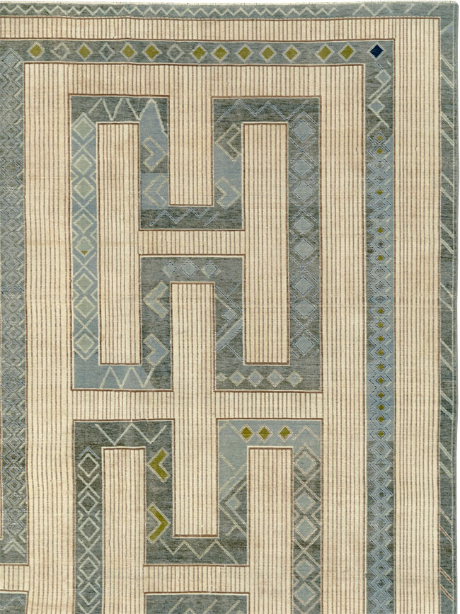 African Tuareg Inspired Turkish Modern Room Size Carpet, No.33647 - Gsblank