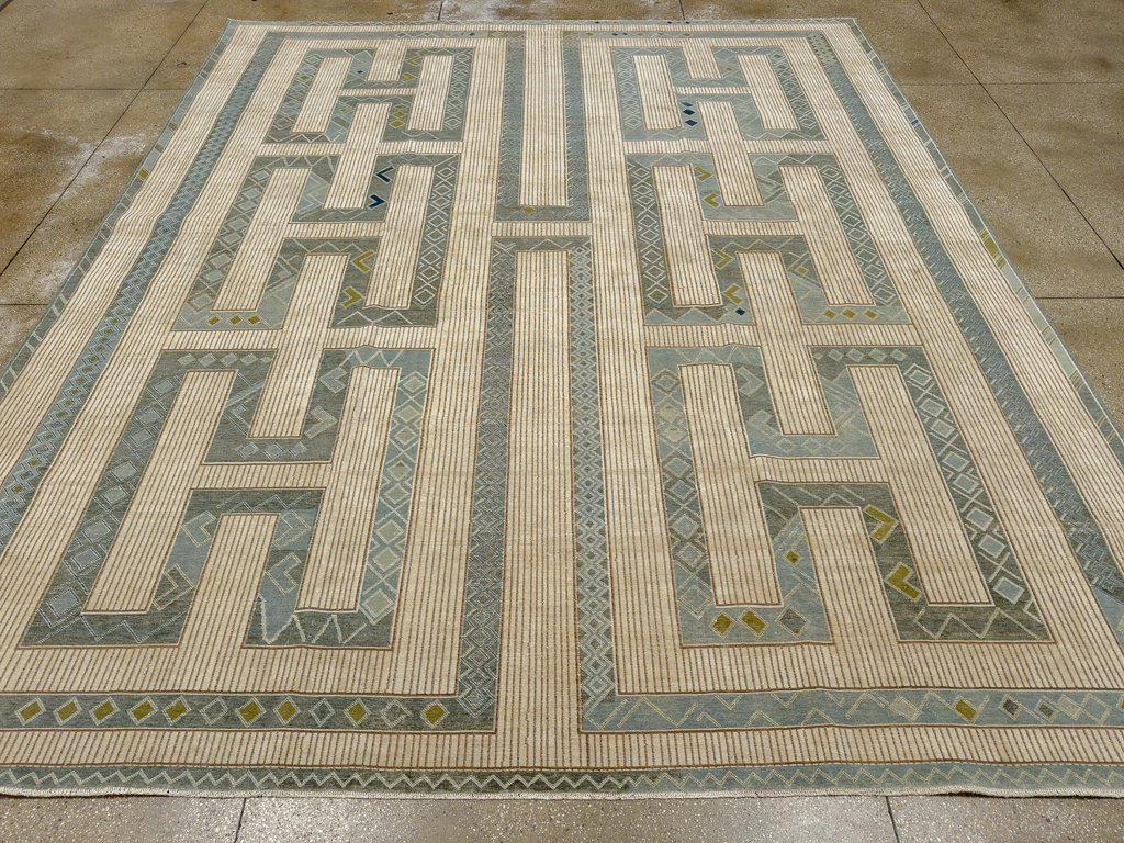 African Tuareg Inspired Turkish Modern Room Size Carpet, No.33647 - Gsblank