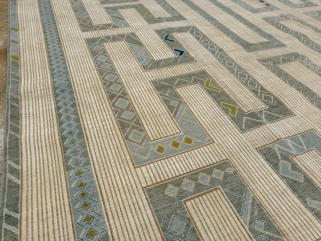 African Tuareg Inspired Turkish Modern Room Size Carpet, No.33647 - Gsblank