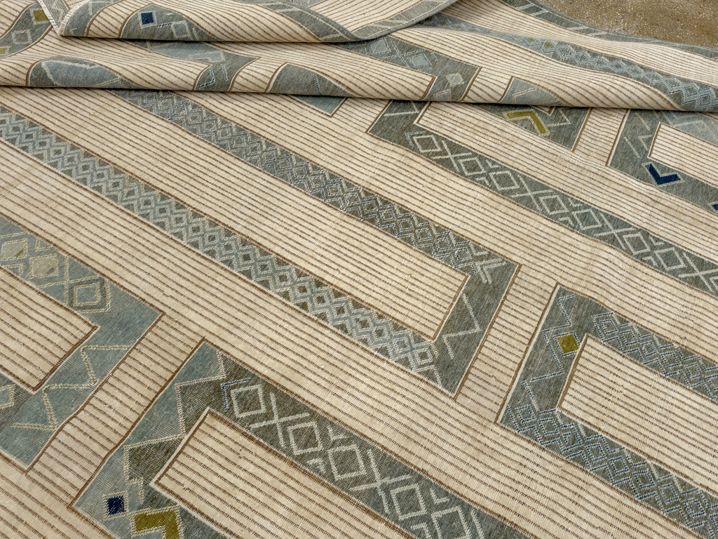 African Tuareg Inspired Turkish Modern Room Size Carpet, No.33647 - Gsblank