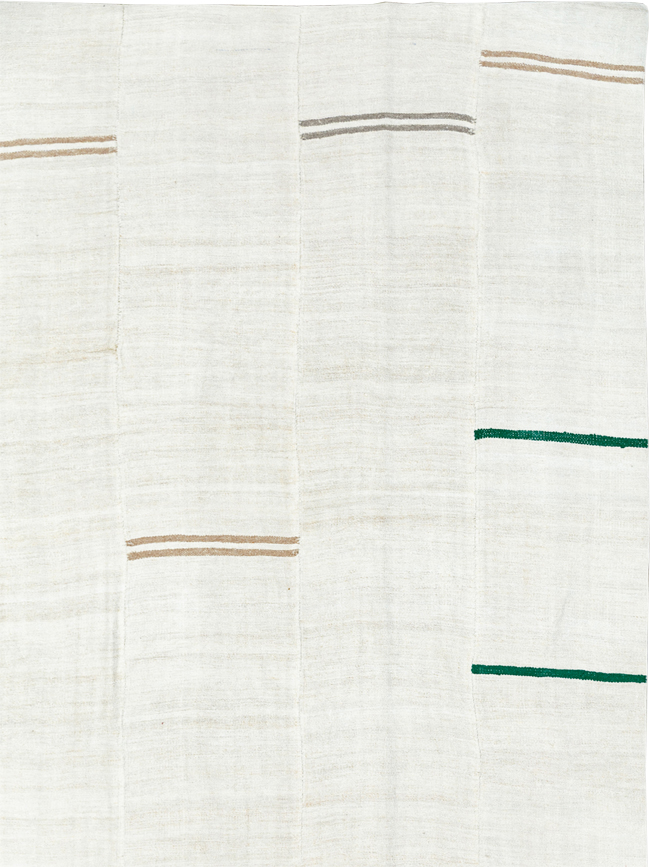 Vintage Turkish Flatweave Kilim Large Carpet, No.33654 - Gsblank
