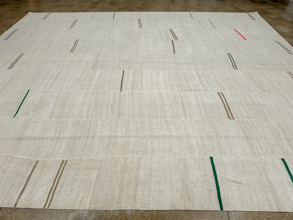Vintage Turkish Flatweave Kilim Large Carpet, No.33654 - Gsblank