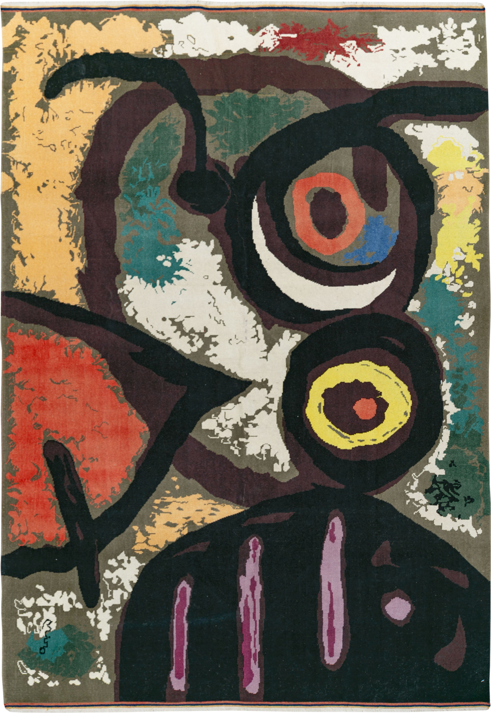 Modern Turkish Art Deco Accent Rug, No.33660 - Gsblank