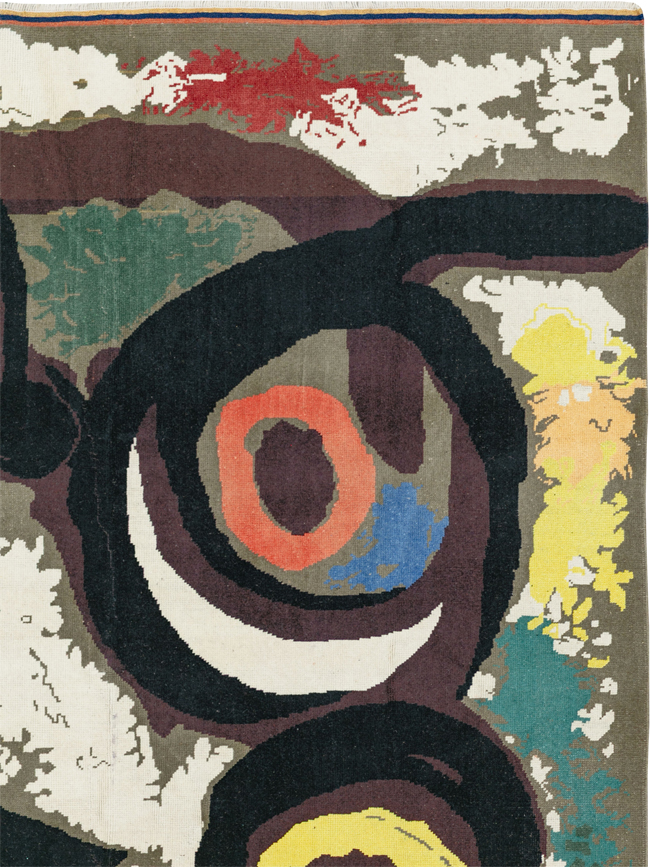 Modern Turkish Art Deco Accent Rug, No.33660 - Gsblank