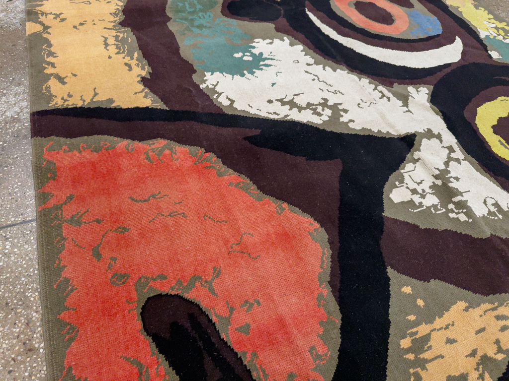 Modern Turkish Art Deco Accent Rug, No.33660 - Gsblank
