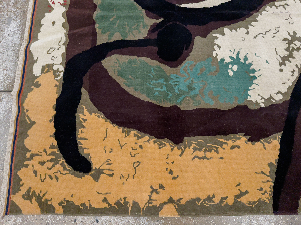 Modern Turkish Art Deco Accent Rug, No.33660 - Gsblank