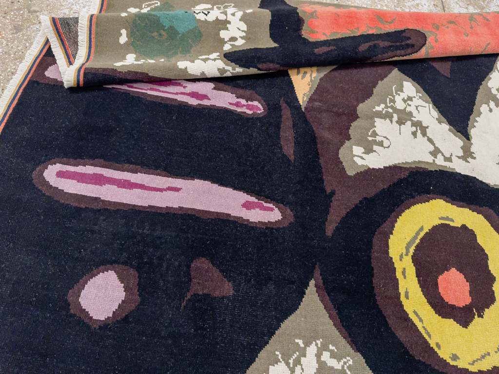 Modern Turkish Art Deco Accent Rug, No.33660 - Gsblank