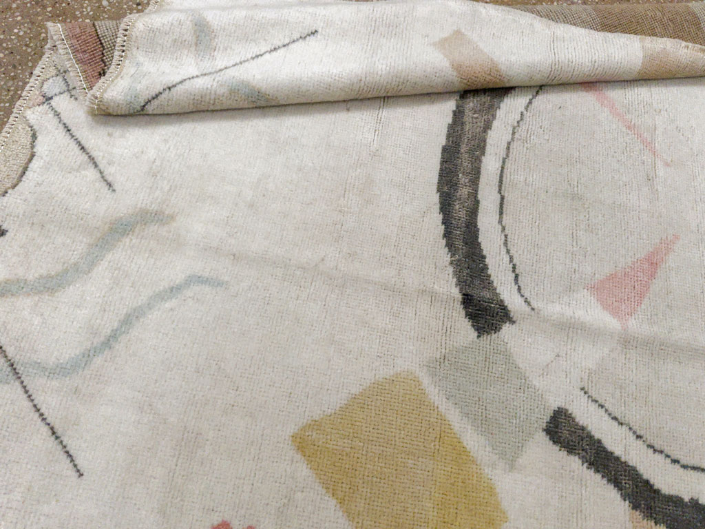 Vintage Turkish Art Deco Throw Rug, No.33661 - Gsblank