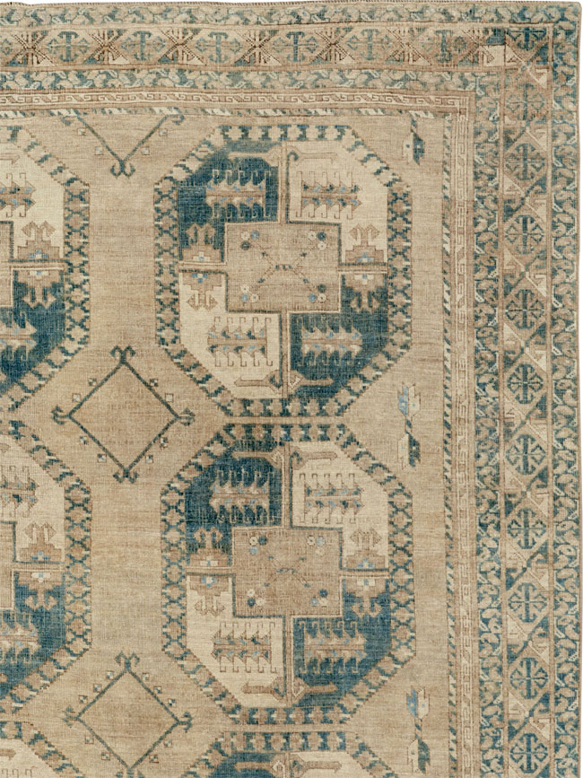 Vintage Central Asian Turkoman Room Size Carpet, No.33666 - Gsblank