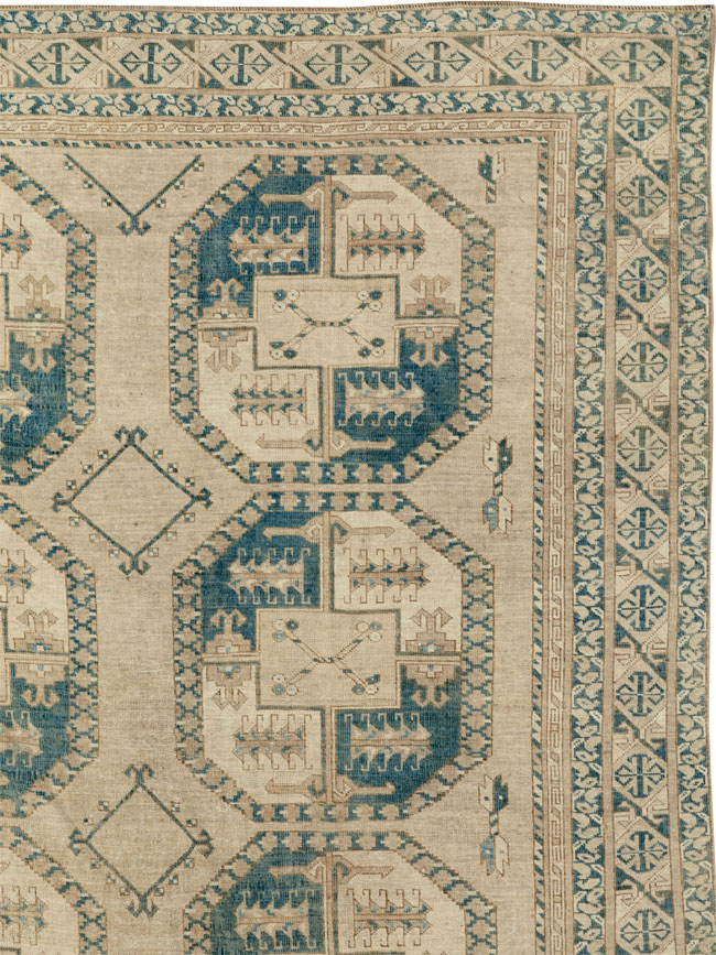 Vintage Central Asian Turkoman Room Size Carpet, No.33666 - Gsblank