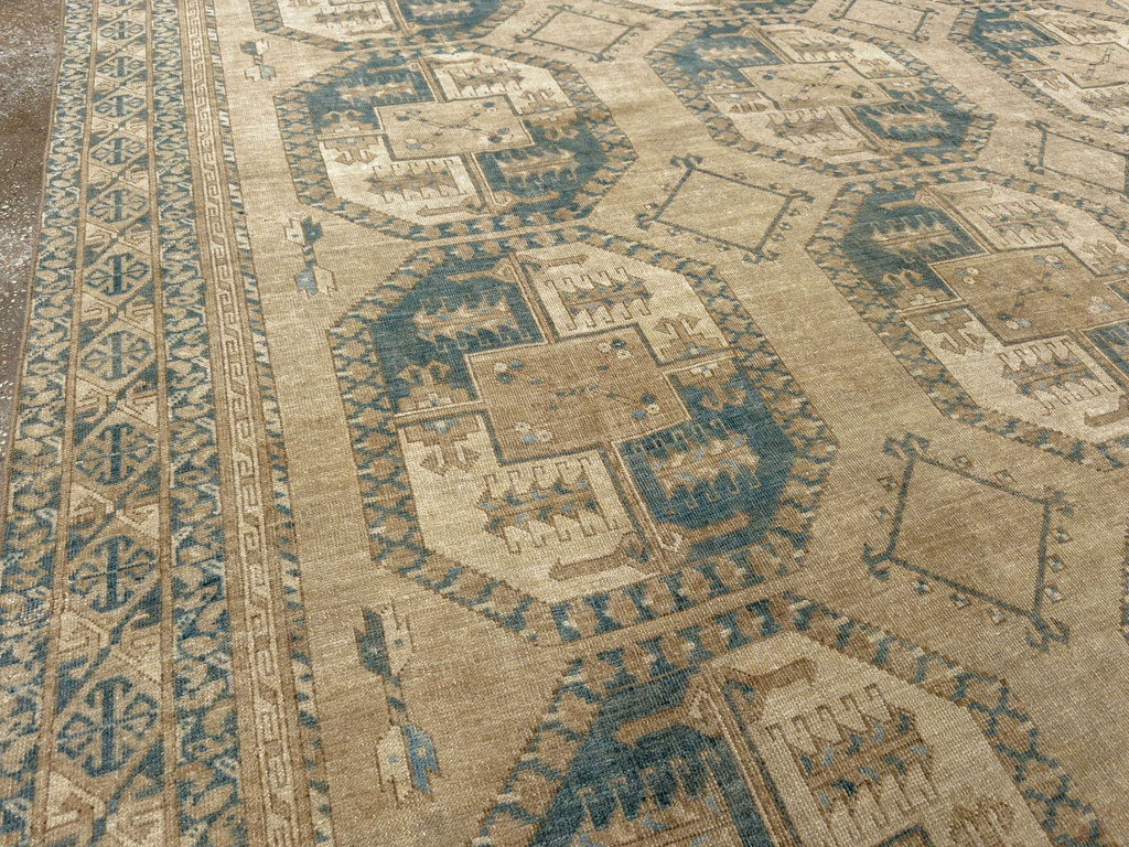 Vintage Central Asian Turkoman Room Size Carpet, No.33666 - Gsblank