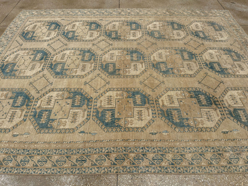 Vintage Central Asian Turkoman Room Size Carpet, No.33666 - Gsblank