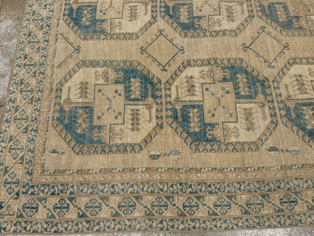 Vintage Central Asian Turkoman Room Size Carpet, No.33666 - Gsblank