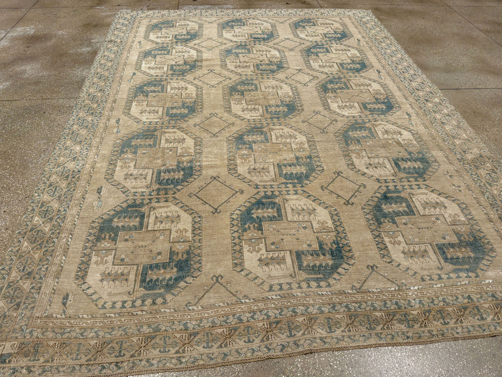 Vintage Central Asian Turkoman Room Size Carpet, No.33666 - Gsblank