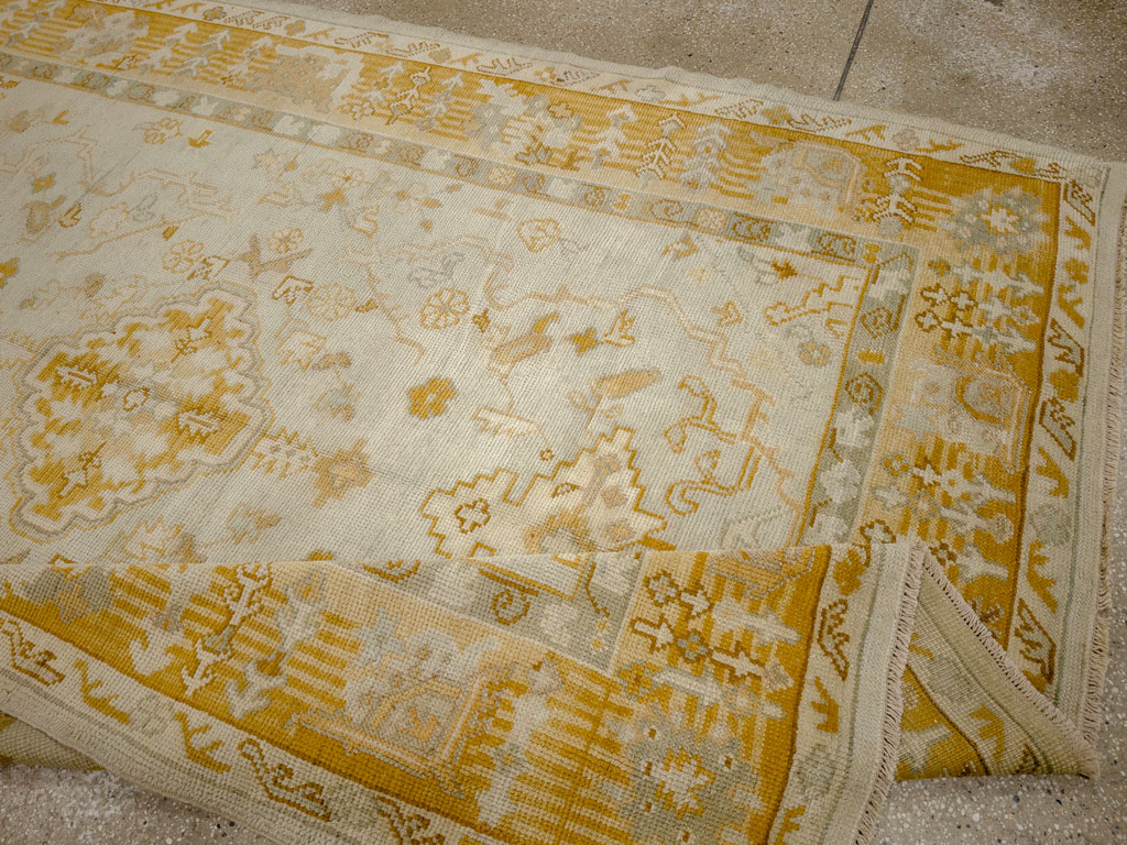 Antique Turkish Oushak Wide Gallery Runner, No.33692 - Gsblank