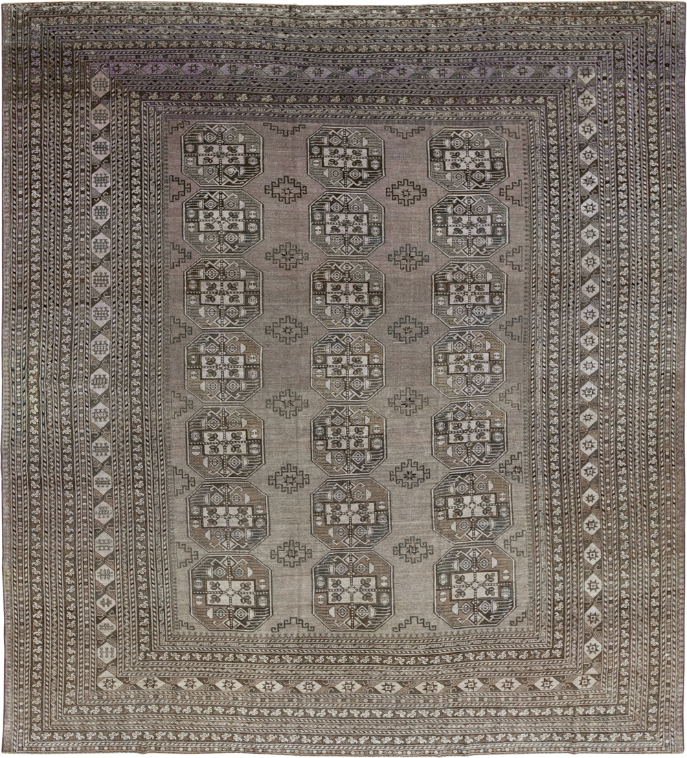 Vintage Central Asian Turkoman Room Size Carpet, No.33708 - Gsblank