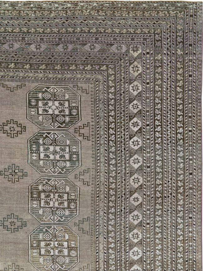 Vintage Central Asian Turkoman Room Size Carpet, No.33708 - Gsblank