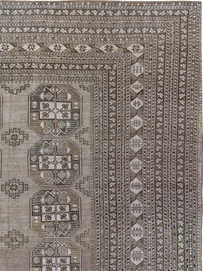 Vintage Central Asian Turkoman Room Size Carpet, No.33708 - Gsblank