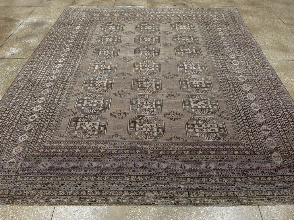 Vintage Central Asian Turkoman Room Size Carpet, No.33708 - Gsblank