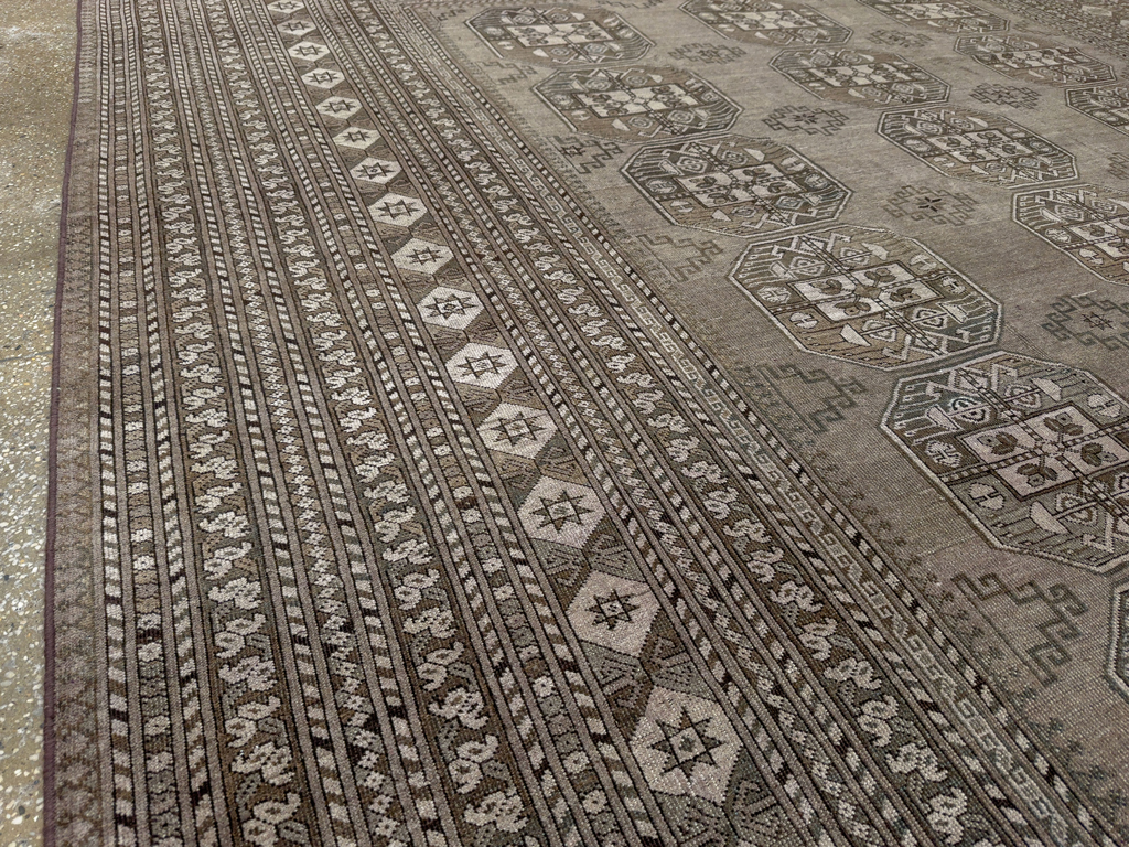 Vintage Central Asian Turkoman Room Size Carpet, No.33708 - Gsblank