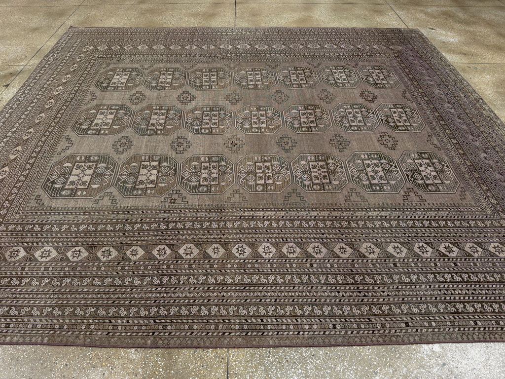 Vintage Central Asian Turkoman Room Size Carpet, No.33708 - Gsblank