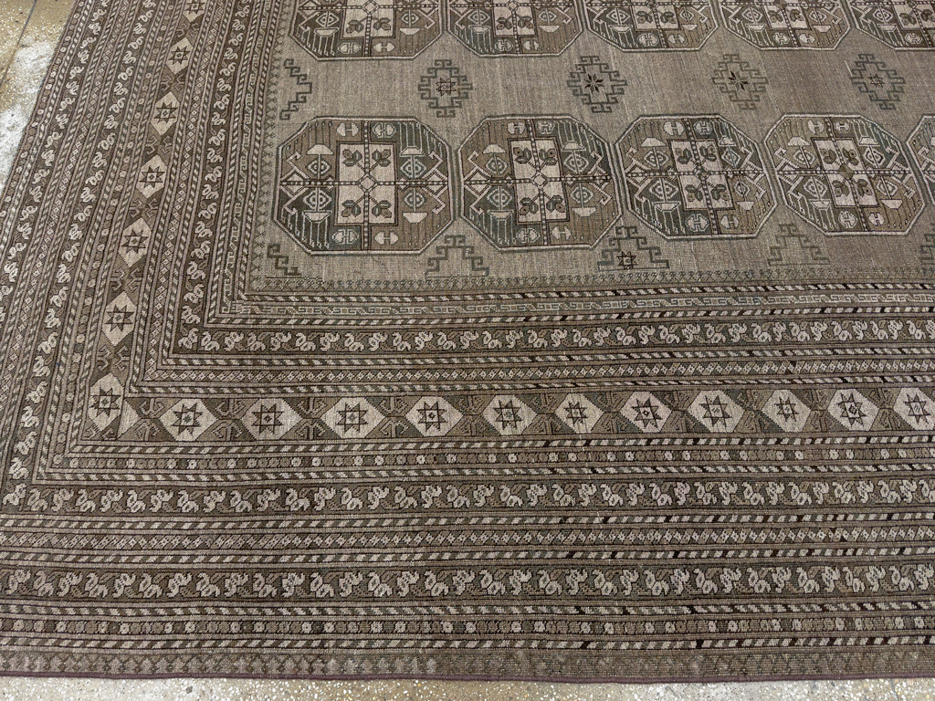 Vintage Central Asian Turkoman Room Size Carpet, No.33708 - Gsblank