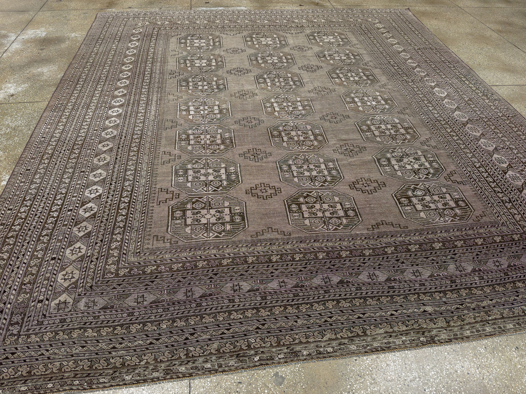 Vintage Central Asian Turkoman Room Size Carpet, No.33708 - Gsblank