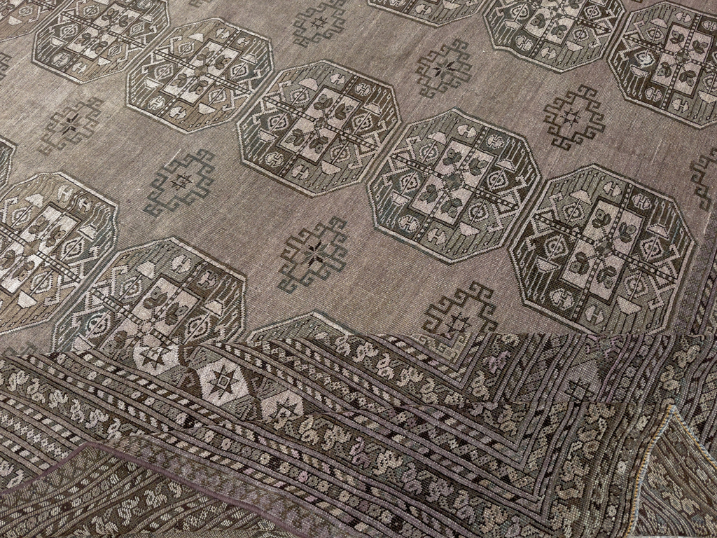 Vintage Central Asian Turkoman Room Size Carpet, No.33708 - Gsblank