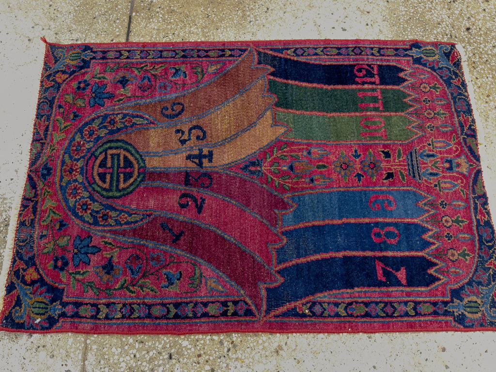 Antique Persian Yazd Sampler Rug, No.33713 - Gsblank