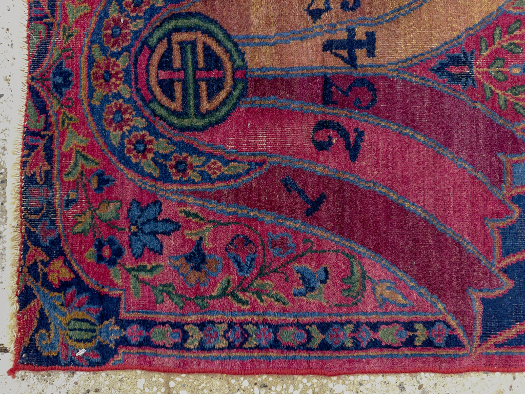 Antique Persian Yazd Sampler Rug, No.33713 - Gsblank