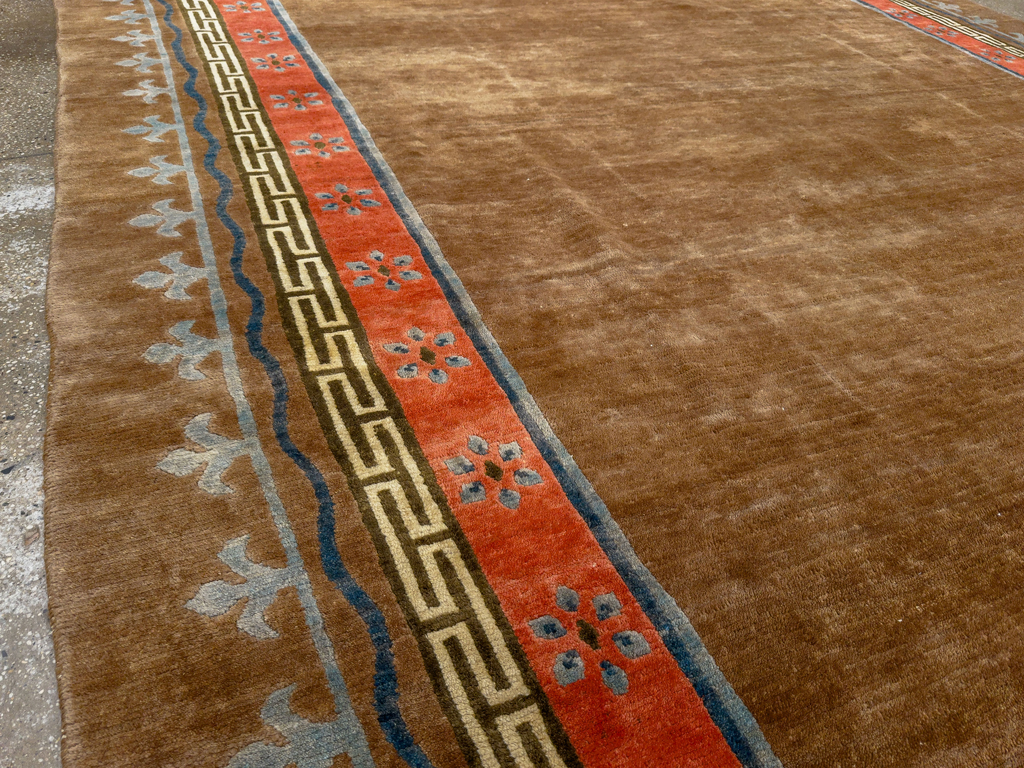 Vintage Tibetan Room Size Carpet, No.33719 - Gsblank