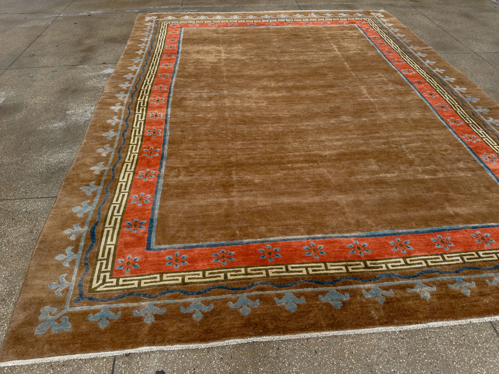Vintage Tibetan Room Size Carpet, No.33719 - Gsblank