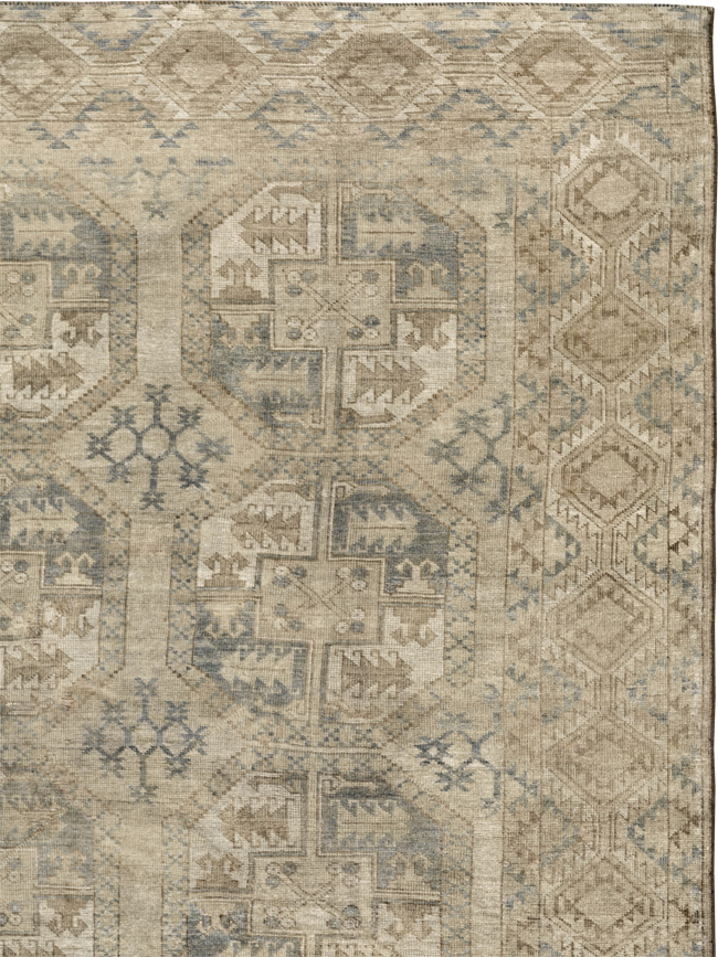 Vintage Central Asian Turkoman Room Size Carpet, No.33724 - Gsblank