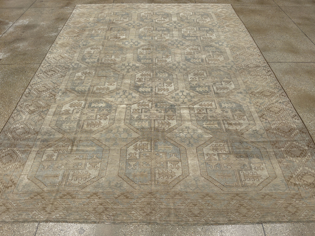 Vintage Central Asian Turkoman Room Size Carpet, No.33724 - Gsblank