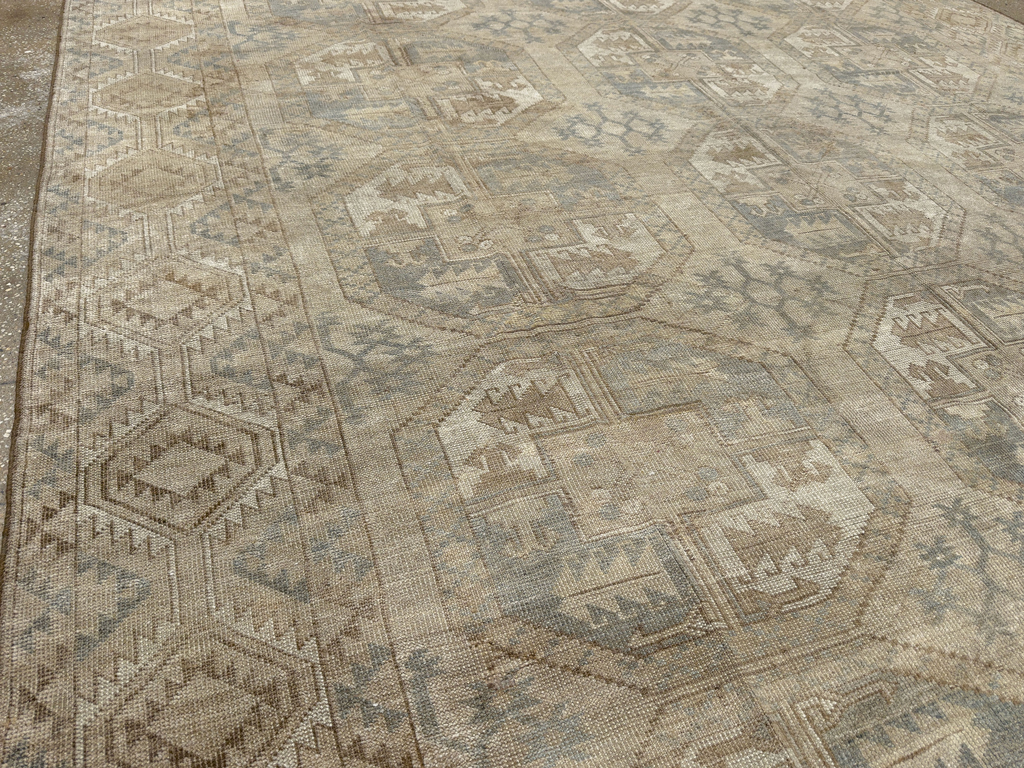 Vintage Central Asian Turkoman Room Size Carpet, No.33724 - Gsblank