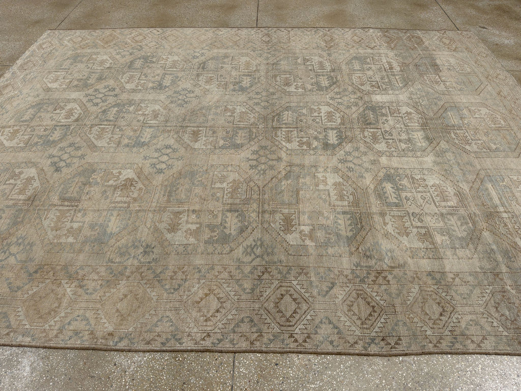 Vintage Central Asian Turkoman Room Size Carpet, No.33724 - Gsblank